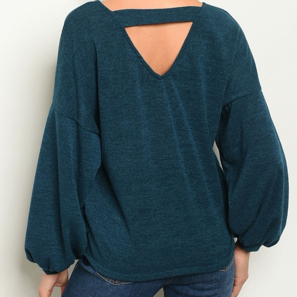 HAZEL Soft Teal Sweater - Picture 2 of 5